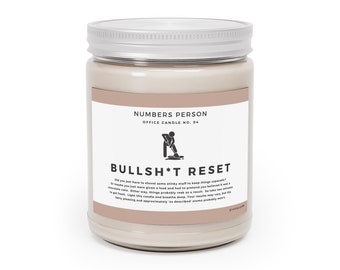 Bullsh*t Reset Ontspannende aromatherapiekaars - Handgegoten met natuurlijke sojawas en katoenen lont - 9oz