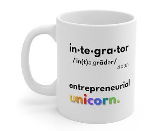 Integrator eenhoorn koffiemok - grappig ondernemerscadeau