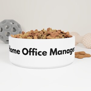 Home Office Manager Pet Bowl - Personalized Glazed Finish Ceramic Pet Bowl with Custom Design for Feeding Time