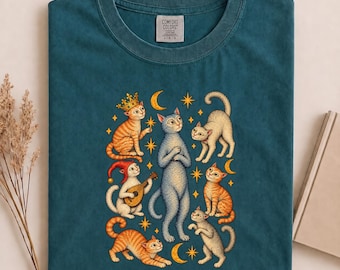 Medieval Cats Renaissance Shirt, Funny Cat Art Tee, Renaissance Painting Cat T-Shirt, Historical Cat Meme Gift Tee, Funny Cat Mom Shirt