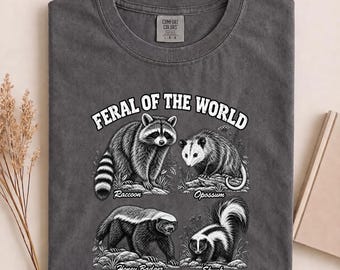Feral Squad Shirt, Funny Feral Kids Shirt, Chaotic Raccoon Opossum Skunk Tee, Honey Badger Meme T-Shirt, Trash Panda Feral Crew Shirt