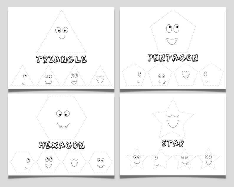 shape-tracing-basic-shapes-worksheet-preschool-shape-etsy