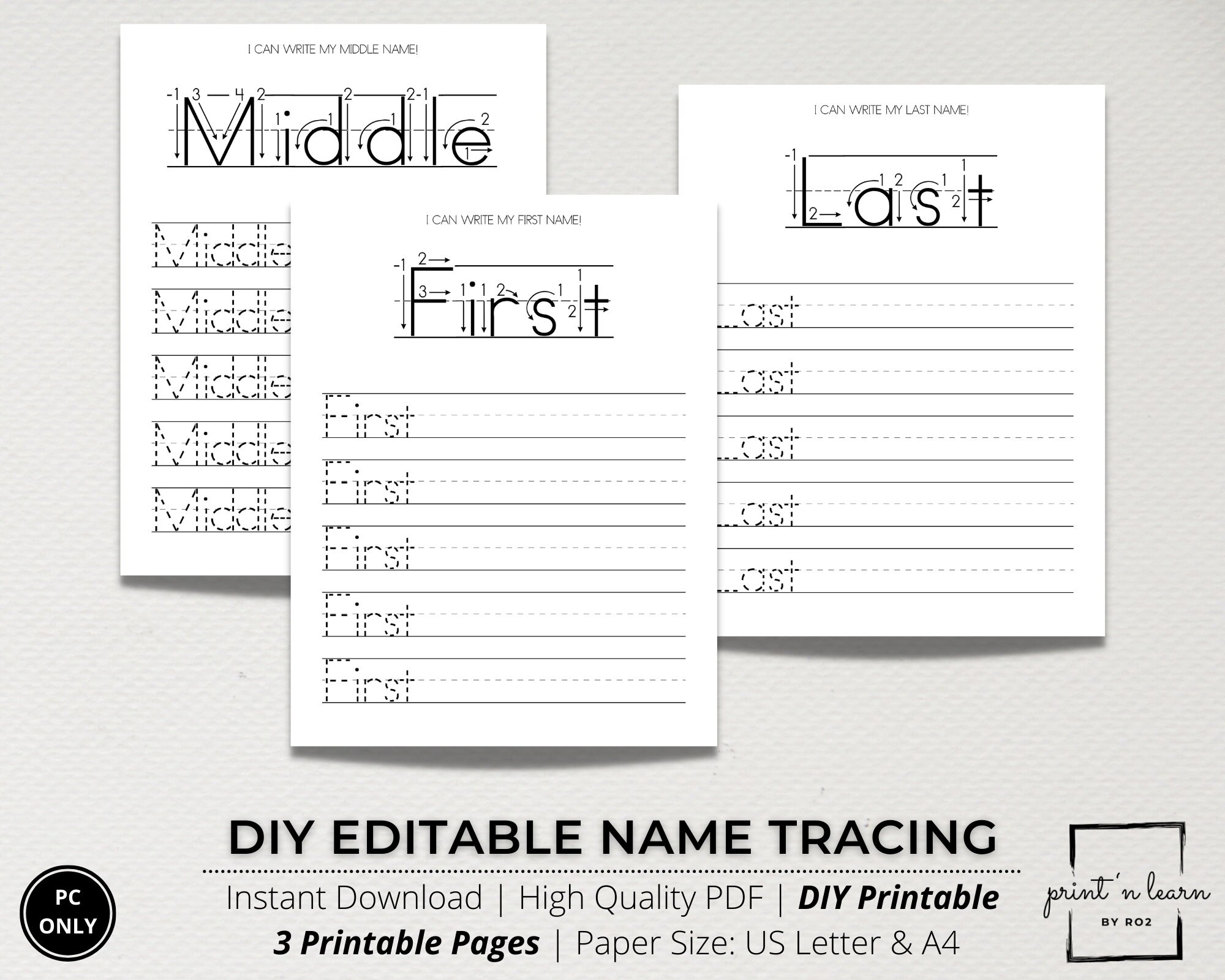Custom Name Tracing Sheet, Handwriting Practice, Name Writing, Name ...