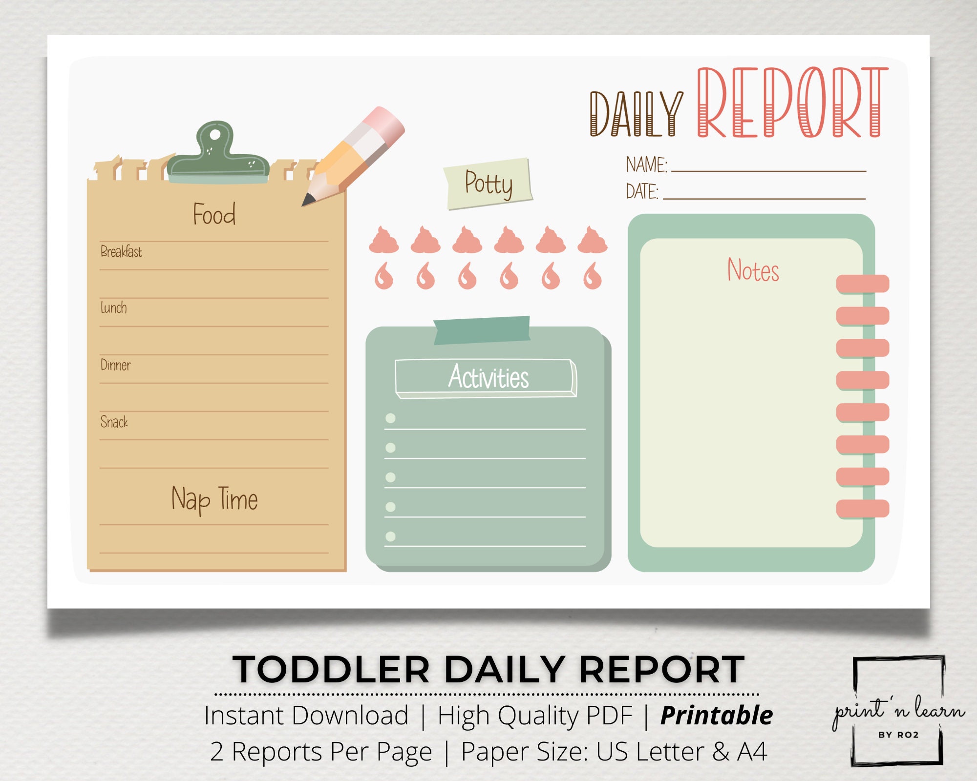 toddler-daily-log-template-daily-report-toddler-report-daycare-tracker-nanny-log-daily-report-babysitter-report-daycare-report-etsy
