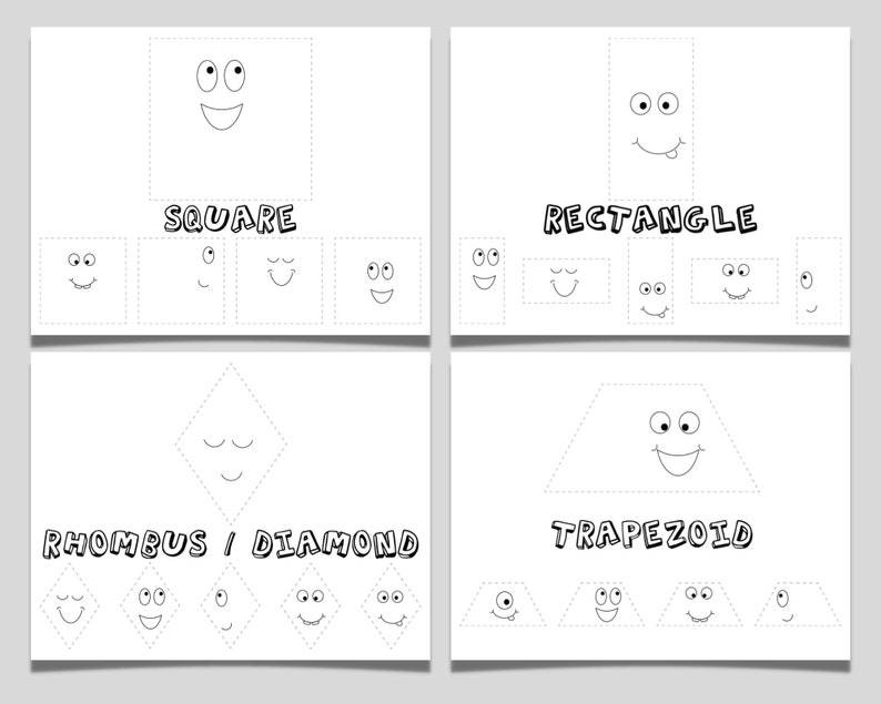 shape-tracing-basic-shapes-worksheet-preschool-shape-etsy