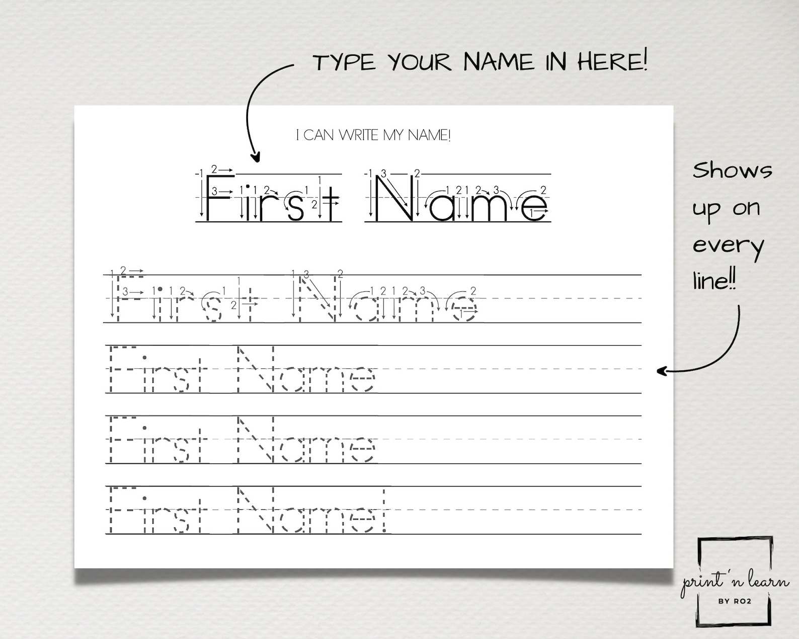 Custom Name Tracing Sheet, Handwriting Practice, Name Writing, Name ...