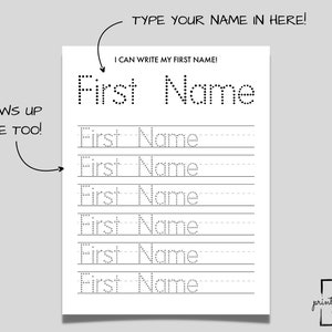 Custom Name Tracing Sheet, Handwriting Practice, Name Writing, Name ...