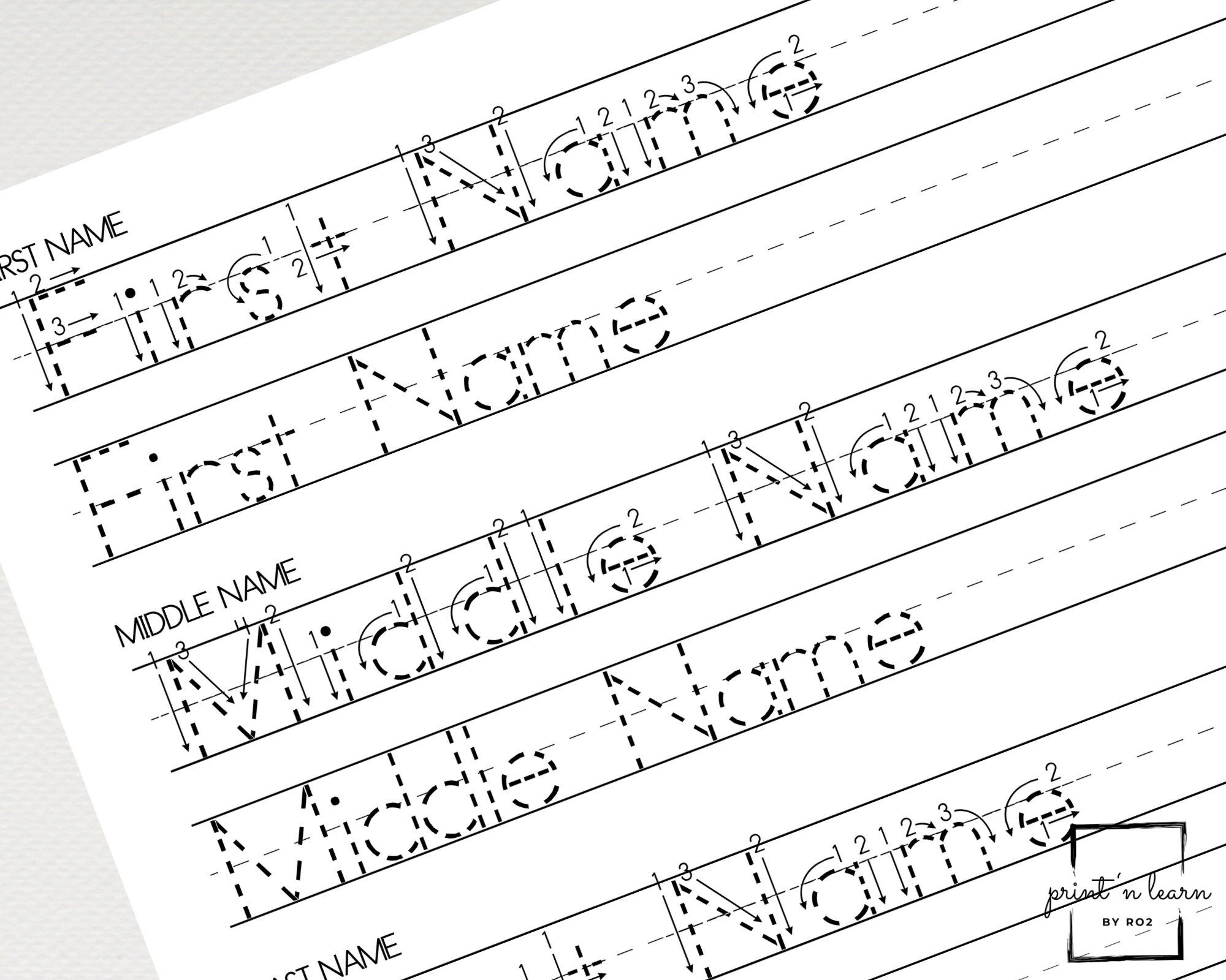 Editable Name Tracing Sheet Handwriting Practice Name Etsy