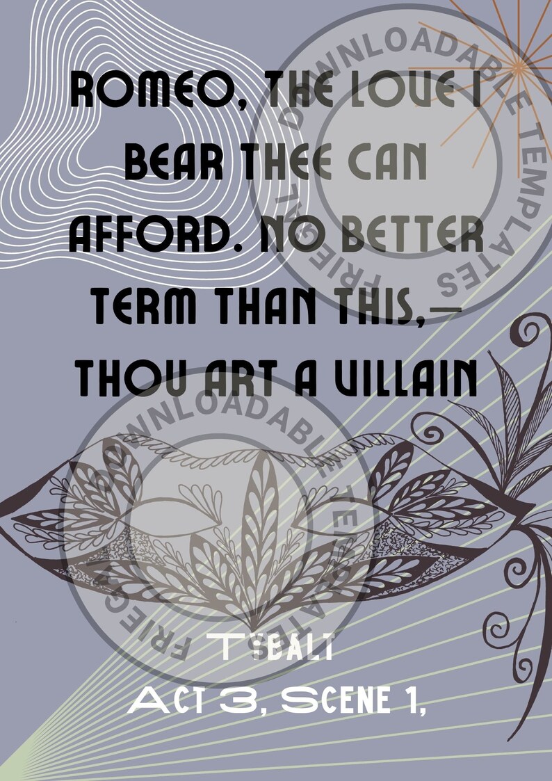 15 Romeo & Juliet Key Quotations Cohesive Trendy Classroom Decor