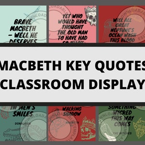 15 Macbeth Key Quotations- Cohesive Trendy Classroom Decor - Instant Download PDFs
