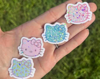 4pck Mini Kitty Holographic Stickers- CUSTOM COLORS AVAILABLE