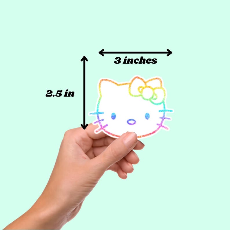 3" Holographic Kitty Sticker: Sparkly Sticker bild 2