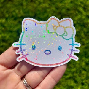 Holographic Kitty Sticker: Sparkly Decal