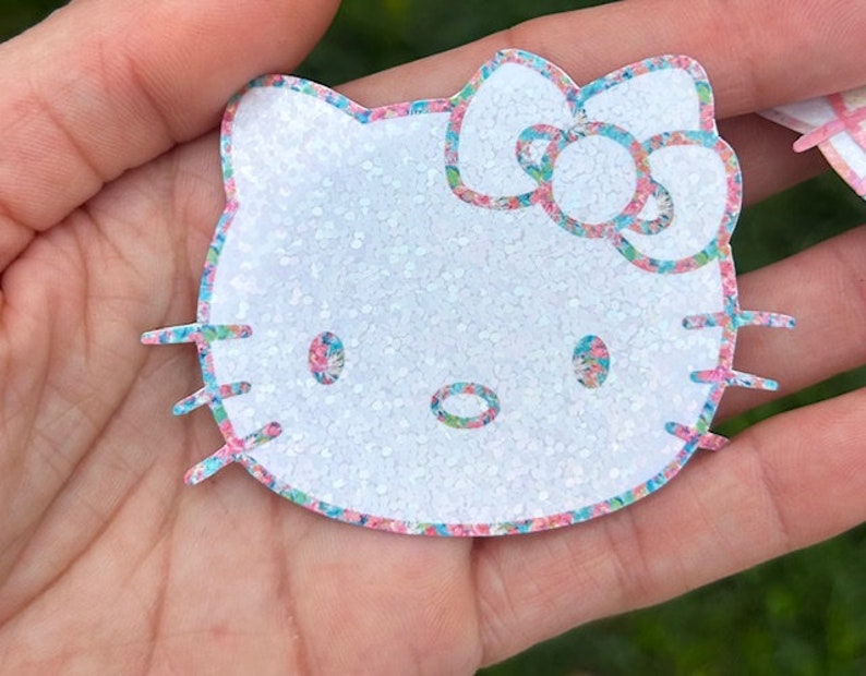 3" Holographic Kitty Sticker: Sparkly Sticker Tutti Frutti