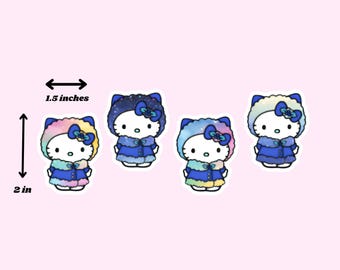 Winter Kitty Holographic Sticker Set – Kawaii Planner Stickers