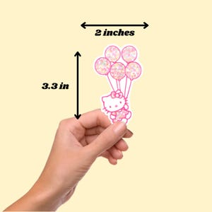 Pegatina holográfica de gatito, pegatina de globo kawaii