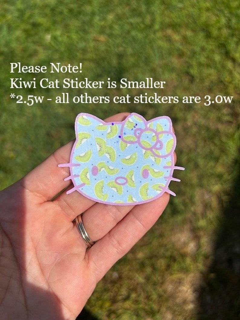 3" Holographic Kitty Sticker: Sparkly Sticker Kiwi