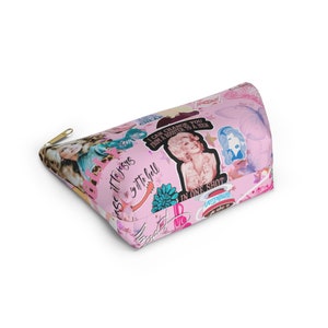 Dolly pink cowgirl boots western country music singer makeup bag pouch case cute Christmas gift image 5