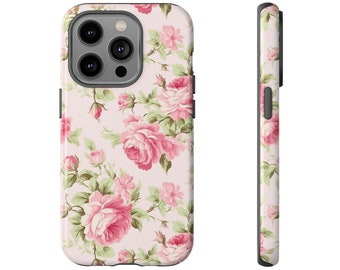 Shabby pink roses simply chic iphone 15 14 pro plus Samsung Tough Cases Mothers day gift