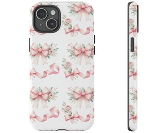 Coquette pink bows flowers roses  iPhone case Tough Cases floral Samsung case trendy