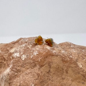 Raw Opal Earrings / Fire Opal Stud Earrings / 925 Sterling Silver / October Birthstone Earrings - Handmade & Ships from Boise, ID