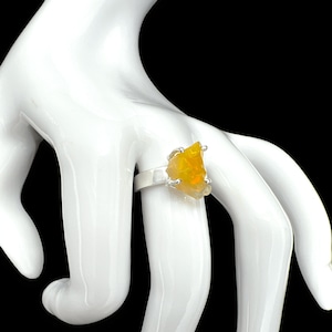 Raw Fire Opal Ring **Chunky** on 925 Sterling Silver Band [Handmade & Ships from Boise, ID]