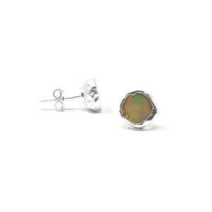 Fire Opal Studs / Raw Fire Opal Stud Earrings / 925 Sterling Silver / October Birthstone Earrings - Handmade & Ships from Boise, ID