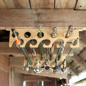 YYLL Storage Racks Horizontal Fishing Rod Storage Rack Holder Wall Mount To Hold 10 Fishing Rods