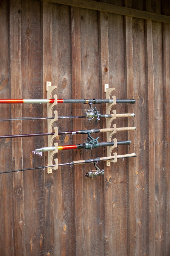Fishing Rod Stand, Reel Wall Stand, Casting Rod Display, Wall Fishing Rod  Holder, Tackle Storage, Fishermans Gifts, Gift for Fishing 