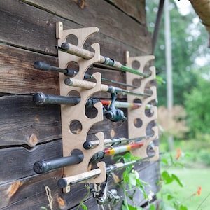 Rod wall rack for 10 rods | Pole organizer | Ceiling fishing storage | Fishing Gear | Gift For Him | Fly Rod Storage | Fishing Gear Stand