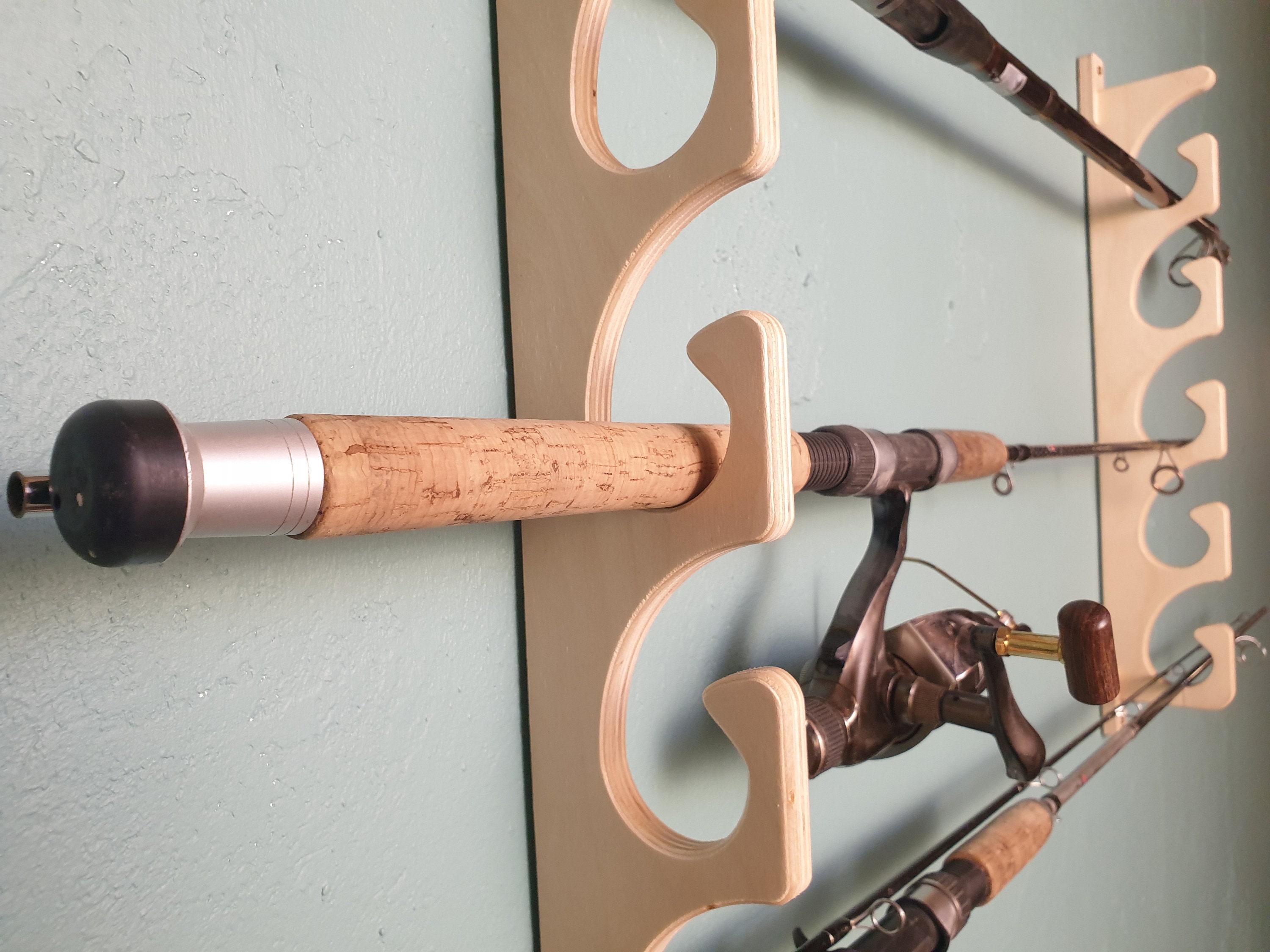 Fishing Rod Wall or Ceiling Hanger Organizer for 5 Rods Garage Storage  Baltic Birch Wall Stand -  New Zealand