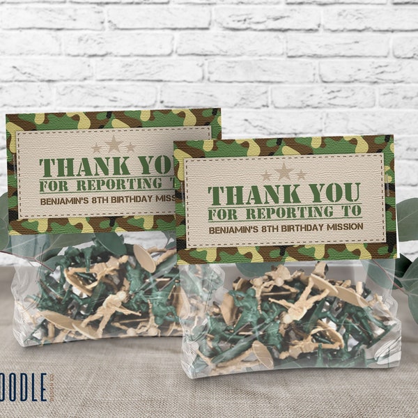 Army Military Camouflage | 4 Inch Bag Toppers | DIGITAL | Printable | Editable | Instant Download