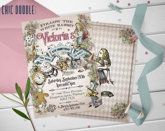 Alice in Wonderland Tea Party Invitation | DIGITAL | Printable | Editable | Instant Download