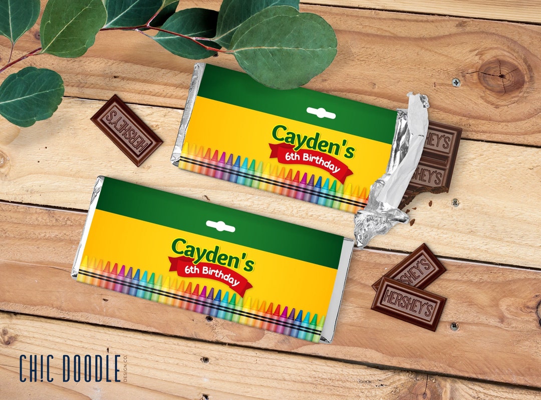 Crayon Art Party Candy Bar Wrappers Hersheys Crunch DIGITAL Printable ...