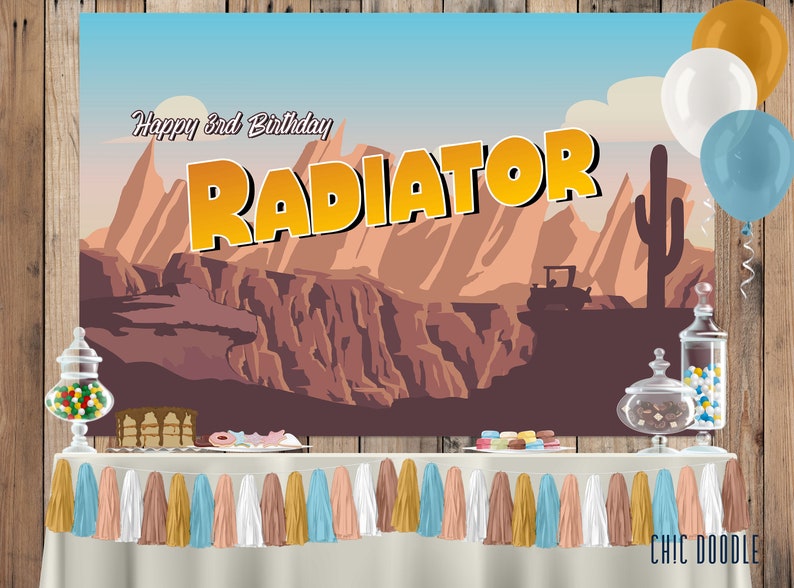 Radiator Springs Party Backdrop DIGITAL Printable - Etsy