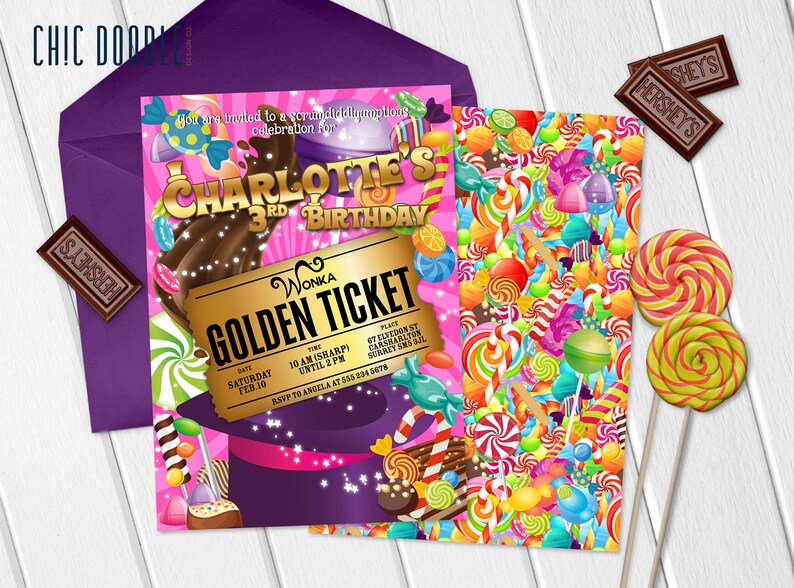 Chocolate Factory Party Invitation DIGITAL Printable DIY Etsy