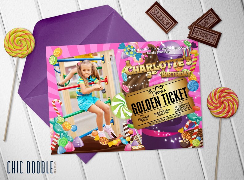 Chocolate Factory Party Invitation DIGITAL Printable DIY Etsy