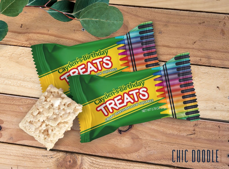 Crayon Art Party Rice Krispies 78 Oz Treat Wrappers - Etsy