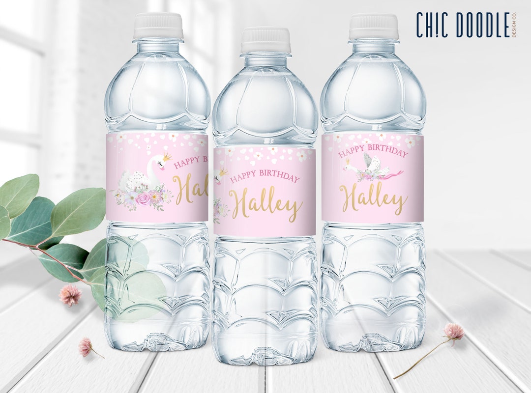 Swan Princess Party Water Bottle Labels DIGITAL Printable Editable Instant Download - Etsy