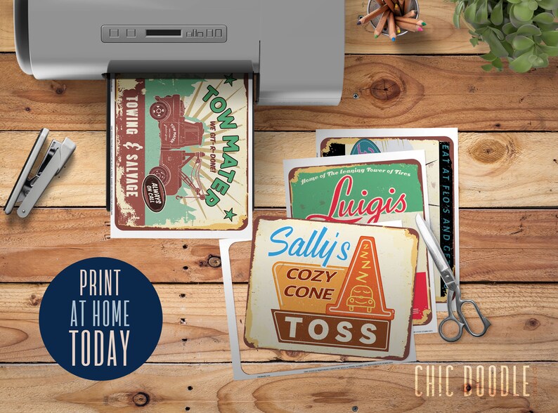 Radiator Springs Party Signs DIGITAL Printable Instant - Etsy