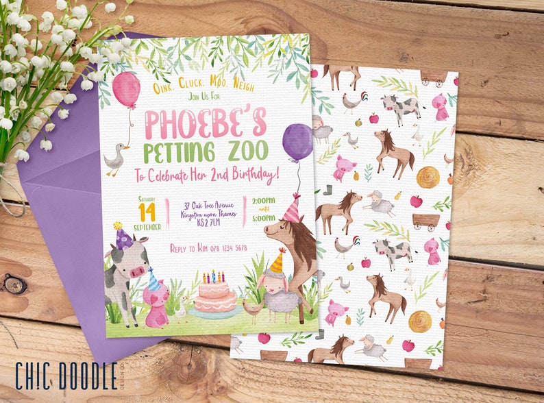 Petting Zoo Invitation DIGITAL Printable DIY Editable - Etsy