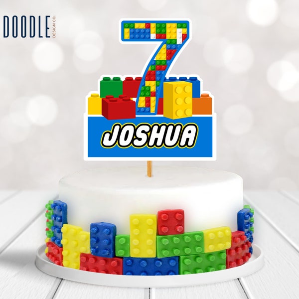 Building Blocks | Cake Topper | DIGITAL | Printable | Editable | Instant Download