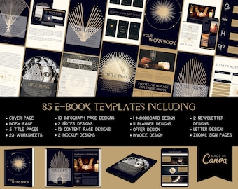 Workbook Template Canva, Worksheets for Tarot, Astrology, Coaches, etc. Charts, Checklists, Planners, Journals, Infographs, etc.