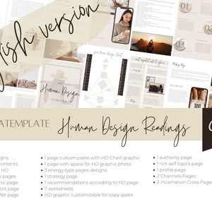 Human design booklet template, perfect for human design readings. Completely customizable and adaptable