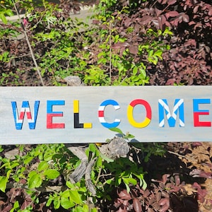 Nautical Flag Welcome Sign
