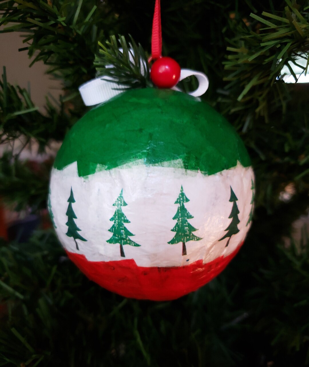 Paper Mache Christmas Ornament Etsy