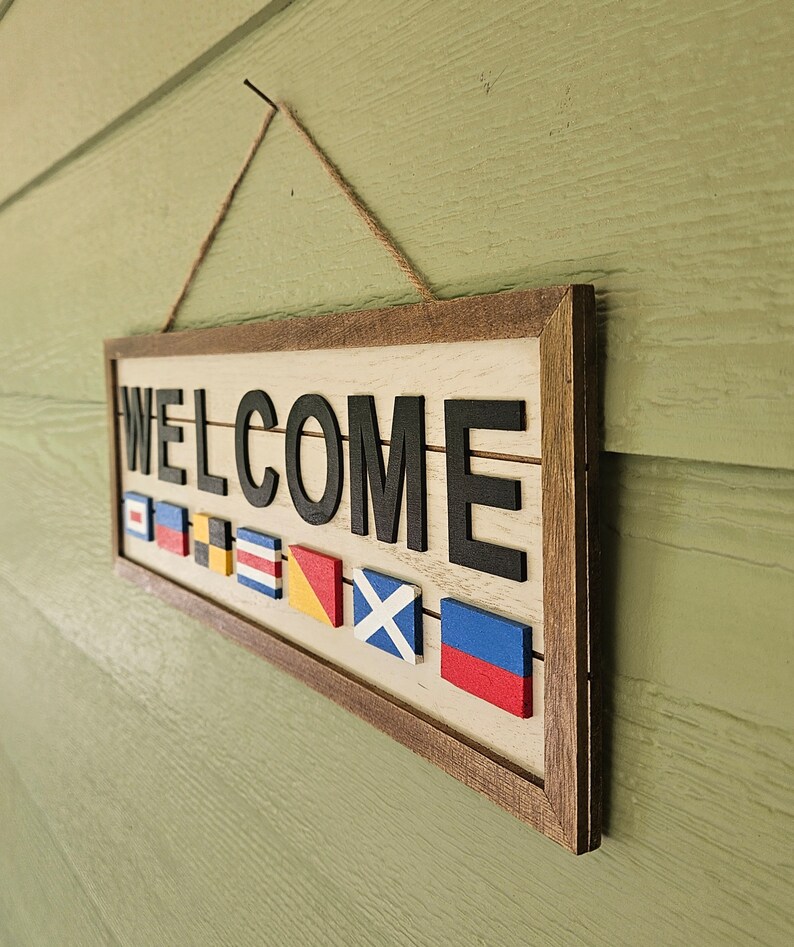 Nautical Flag Welcome Sign - Etsy