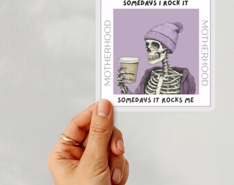 Mom Sticker Gift Vinyl Funny Motherhood Mom Life Skeleton Decal Stickers