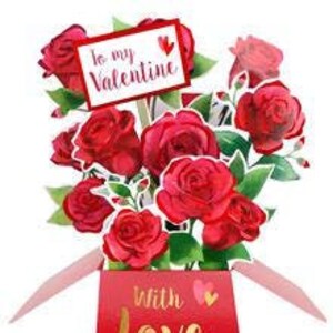 Tarjeta emergente 3D para el día de San Valentín, mensaje de amor con diseño para el día de San Valentín, diseño en rojo y rosas para él o ella, esposa, pareja, novia, prometido