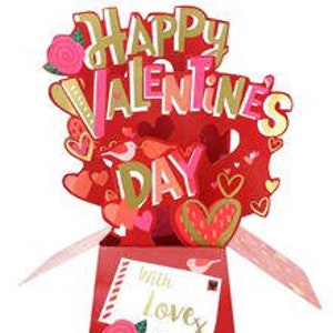 Tarjeta emergente 3D para el día de San Valentín, diseño de feliz día de San Valentín con mensaje de amor, rojo y dorado para él o ella, esposa, pareja, novia, prometido